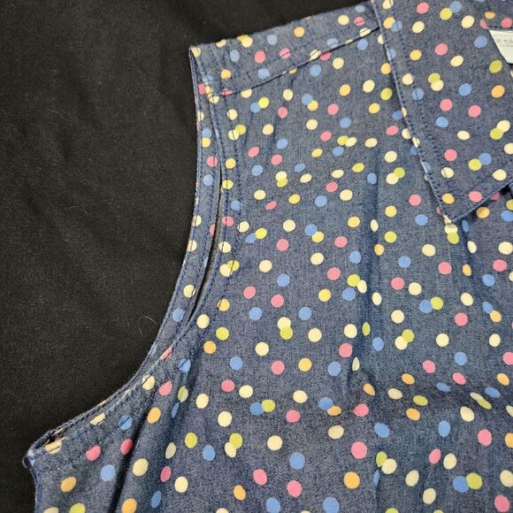 Liz Claiborne Womens Dress Multi-Color Size 8 100% Cotton Sleeveless Polka Dot - Picture 9 of 12